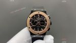 Hublot Classic Fusion 45mm 316L Steel 7750 Chrongraph Movement Black Face RG Bezel Watch